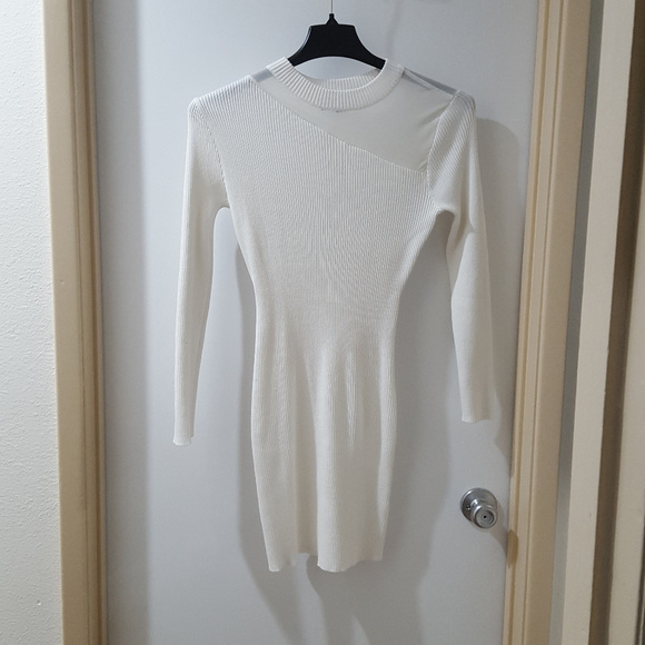off white turtleneck dress